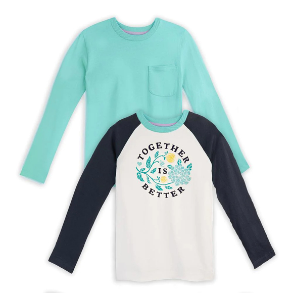 Mightly Girls Together is Better | Navy Long Sleeve T-Shirt size: 2-5T - Picture 2 of 2